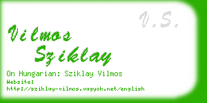 vilmos sziklay business card